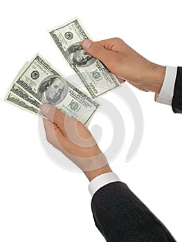 Businessmanâ€™s Hands Counting Money