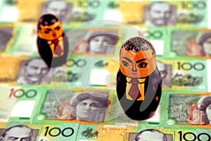 Businessmen with Australian money