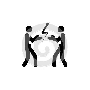 Businessmen with boxing gloves ready to fight. Business rivalry, competition concept. Simple style illustration on white ba