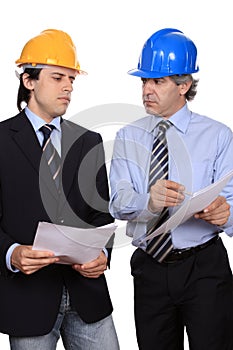 Businessmen debating