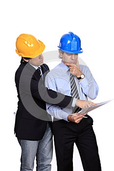 Businessmen debating