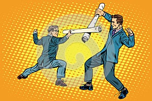 Businessmen fencing competition ideas