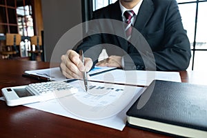 Businessmen, financial, work, accounting, investment advisors Consulting work Work in the office. photo