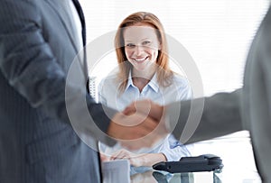 Businessmen greeting each other