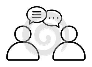 Businessmen group chat talk bubble icon