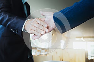 Businessmen handshake; success, dealing, greeting & business par