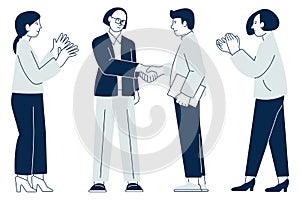 Businessmen handshake. Successful agreement. Deal closed concept