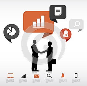 Businessmen Handshake Technology Communication Concept