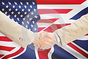 Businessmen handshake - United States and United Kingdom photo