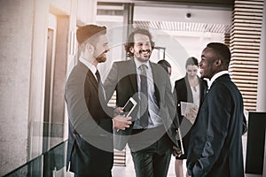 Businessmen having conversation