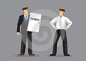 Businessmen Holding Rejection Letter Cartoon Vector Illustration