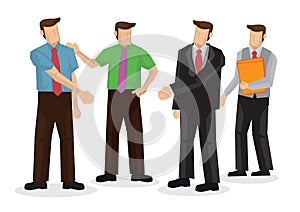 Businessmen introduce his business friends. Concept of networking, cooperation or collaboration