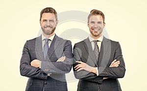 businessmen isolated on white. boss and employee. confident business partners. executive.