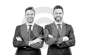 businessmen isolated on white. boss and employee. confident business partners. executive.