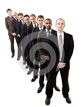 Businessmen on a line