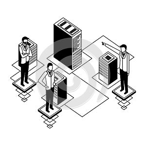 businessmen network connection database server