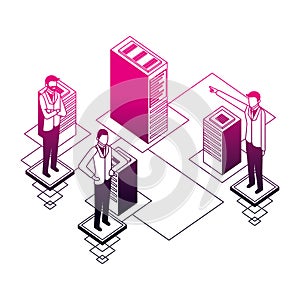businessmen network connection database server