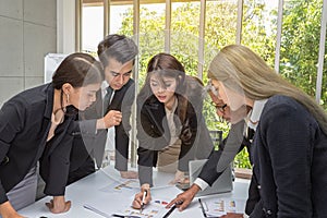 Businessmen are planning the event next year. Group business working meeting room at the office. Team workers are talking business