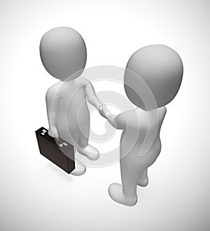 Businessmen shaking hands on a deal or agreement - 3d illustration