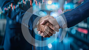 Businessmen shaking hands doing business mergers and acquisitions joint venture concept business or investment AI Generated