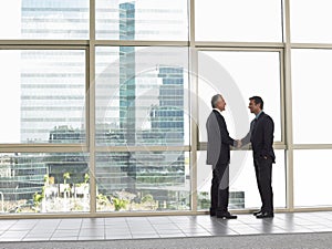 Businessmen Shaking Hands In Office