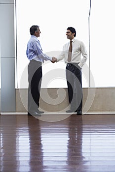 Businessmen Shaking Hands In Office