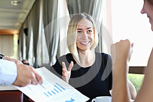 Businessmen stady documents in cafe