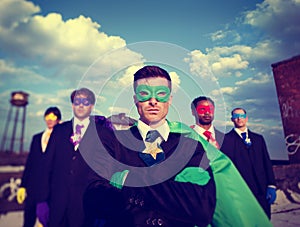 Businessmen Superhero Team Confidence Concepts photo