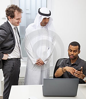 Businessmen talking on a meeting