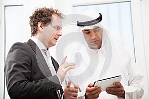 Businessmen talking on a meeting