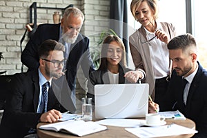 Businessmen teamwork brainstorming meeting to discuss plans of the investment