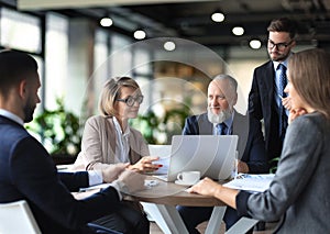 Businessmen teamwork brainstorming meeting to discuss plans of the investment