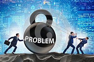 Businessmen trying to deal with difficult problem