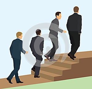 Businessmen Walking Up Stairs