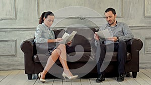 Businessmen and woman discussing in the office