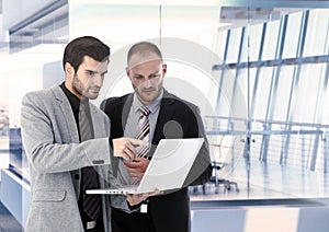 Businessmen working with laptop