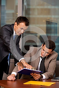 Businessmen working in office