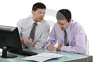 Businessmen working on project