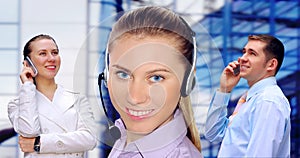 Businessmens calling by phone