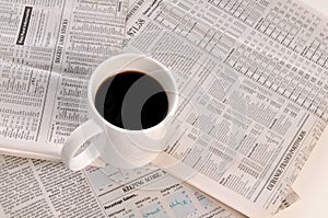 Businesspapers and cup of coffee