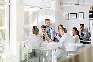 Businesspeople collaborating in office