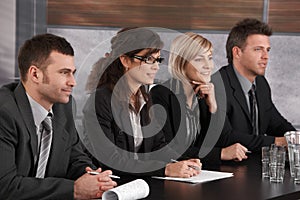 Businesspeople conducting job interview