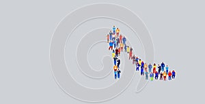 Businesspeople crowd gathering in female shoes icon shape different business people group standing together social media
