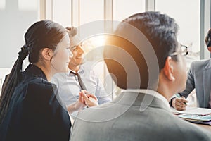 Businesspeople discussing together in conference room during meeting at office