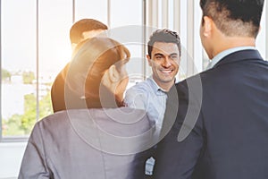 Businesspeople discussing together in conference room during meeting at office