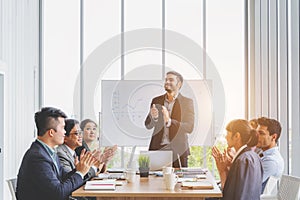 Businesspeople discussing together in conference room during meeting at office