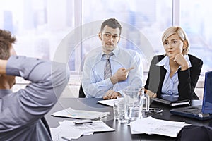Businesspeople in discussion
