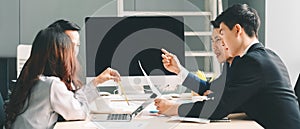 Businesspeople having business discussion in meeting at office