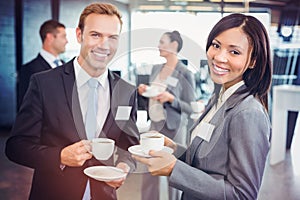 Businesspeople having a discussion