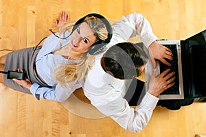 Businesspeople at home